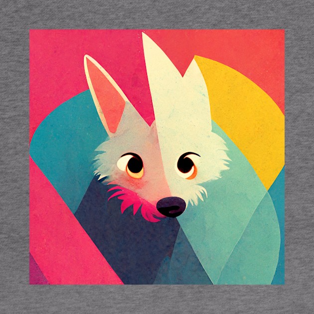 Cute geometric wolf by Mad Swell Designs